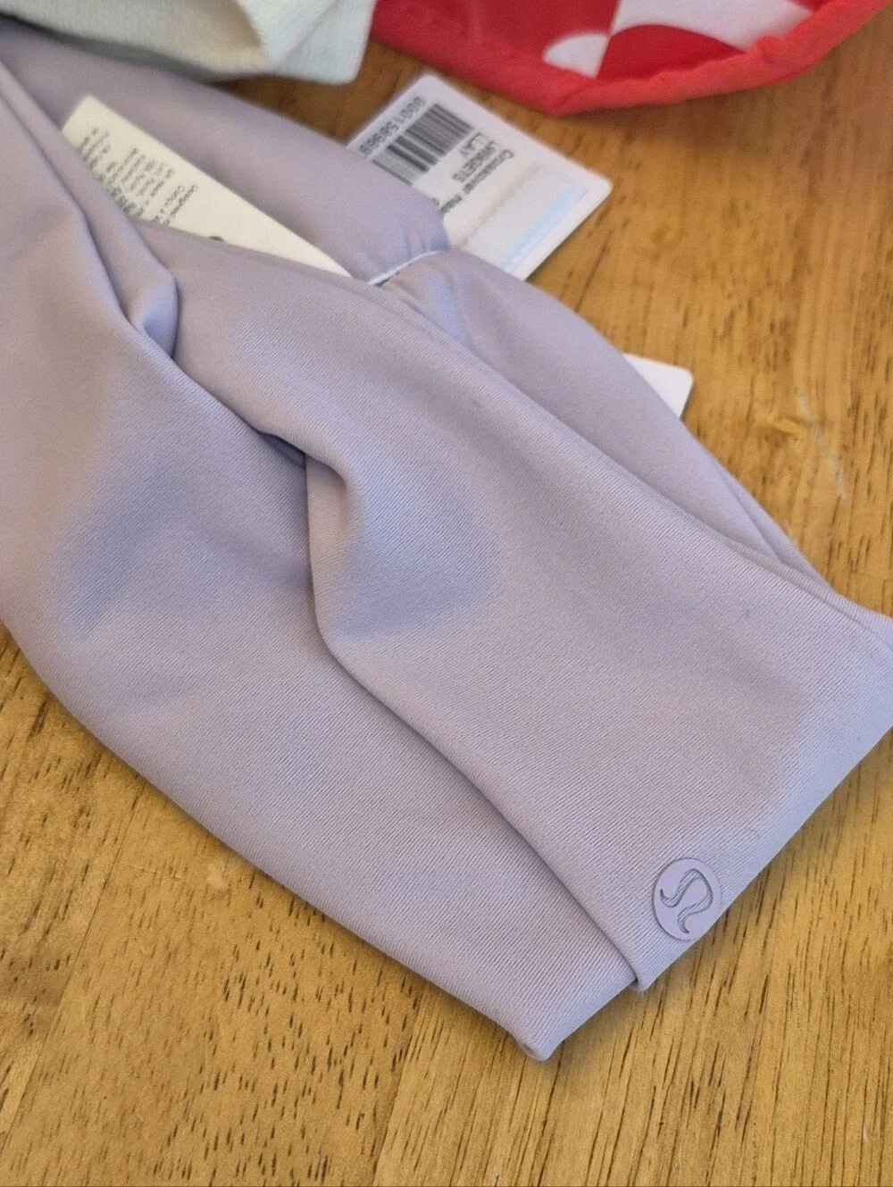 Lululemon SET Lavender Socks Crossover Headband Clippable Pouch & Reusable Tote